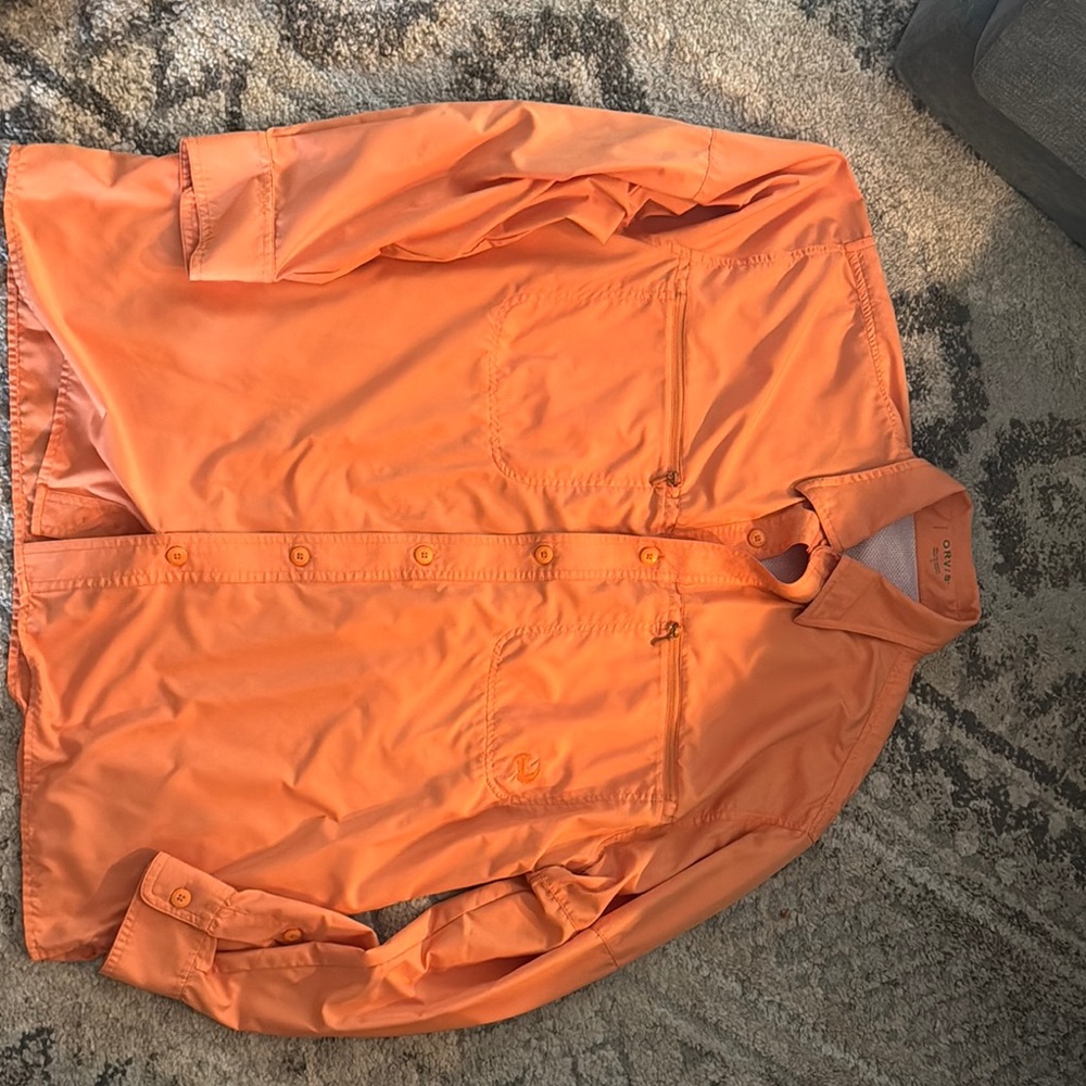 Orvis Orange Casual Button Down Shirt
